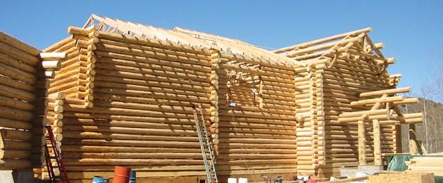 Alpine Log Home Being Built