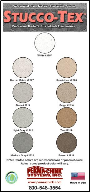 Stucco-Tex color card
