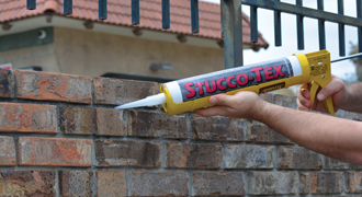 Stucco-Tex as brick mortar