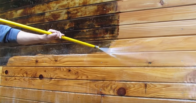 log home pressure washing