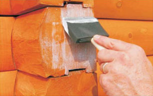 applying log end seal