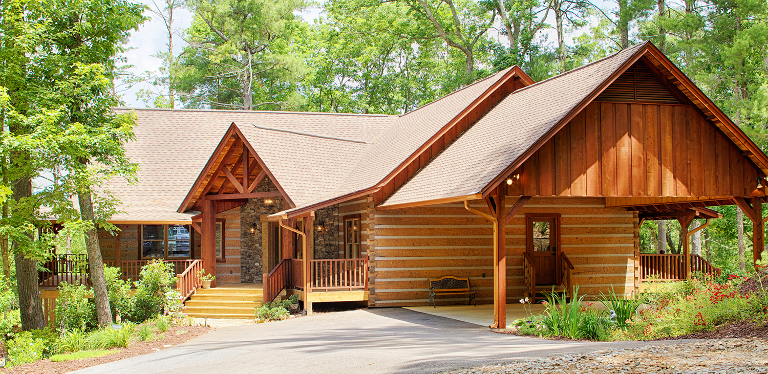 log home exterior med