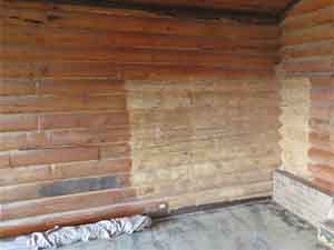 log cabin finish restoration