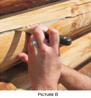 Sealing Upward Facing Checks and Cracks in Log Homes