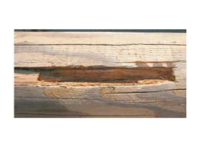 Decayed wood removed and dry usembalmewood