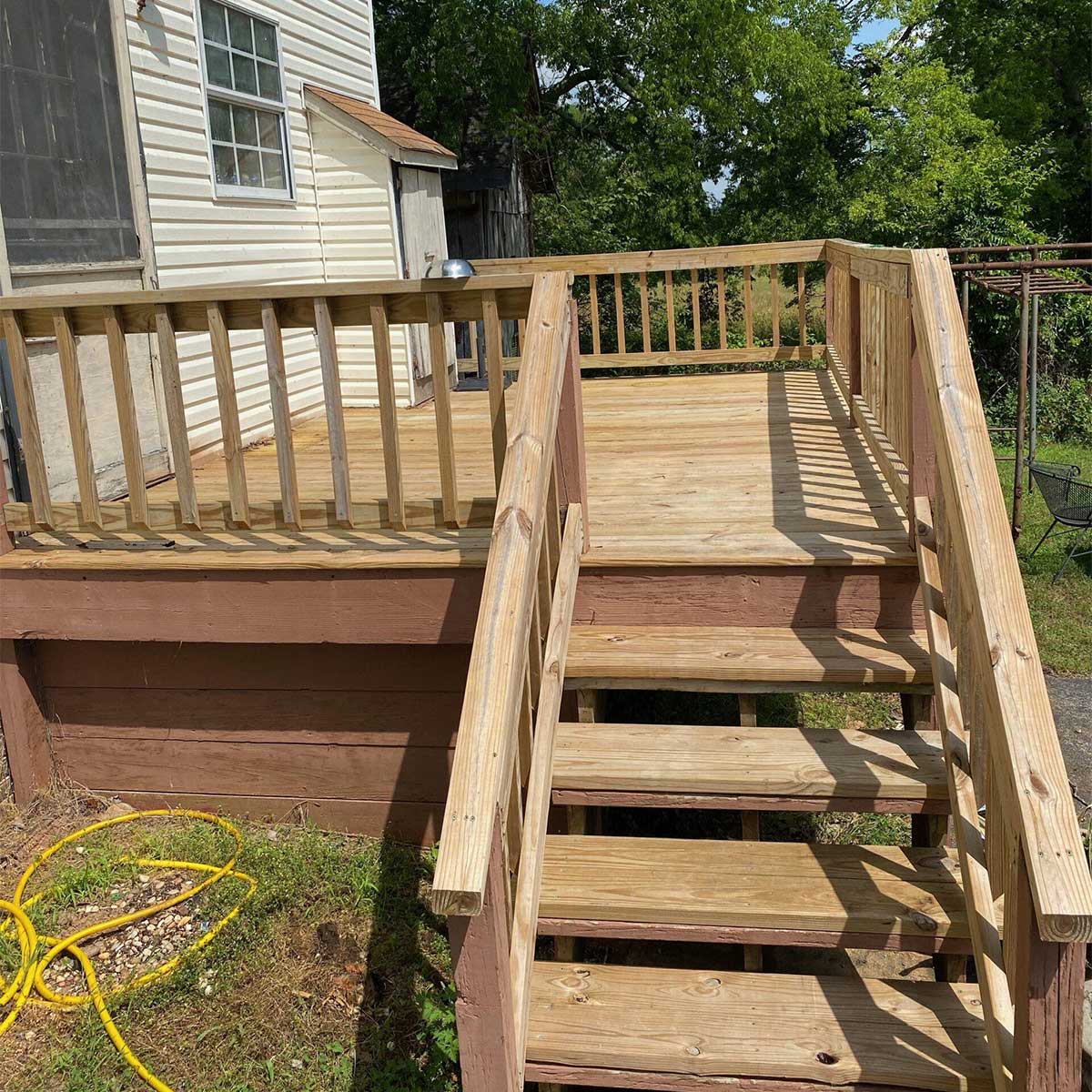 4 pressure washed deck