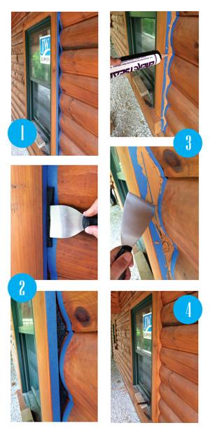 Log Gap Cap and Energy Seal to Seal Windows and Doors